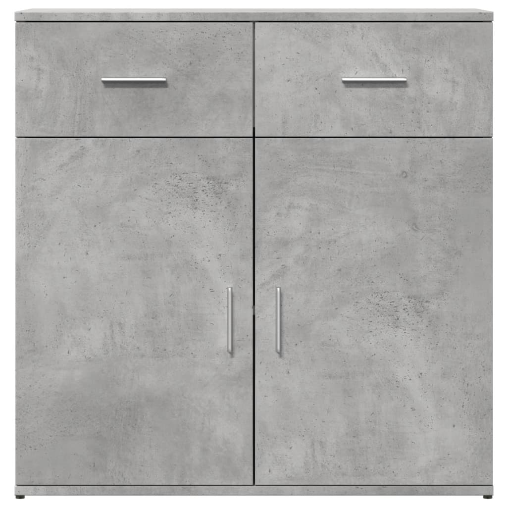 Buffets 2 pcs gris béton 79x38x80 cm bois d'ingénierie - XIOS