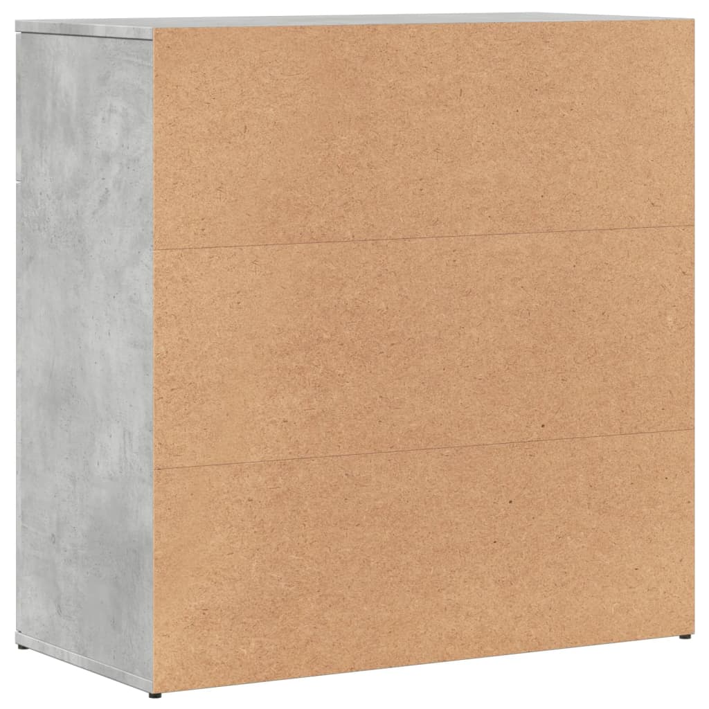 Buffets 2 pcs gris béton 79x38x80 cm bois d'ingénierie - XIOS