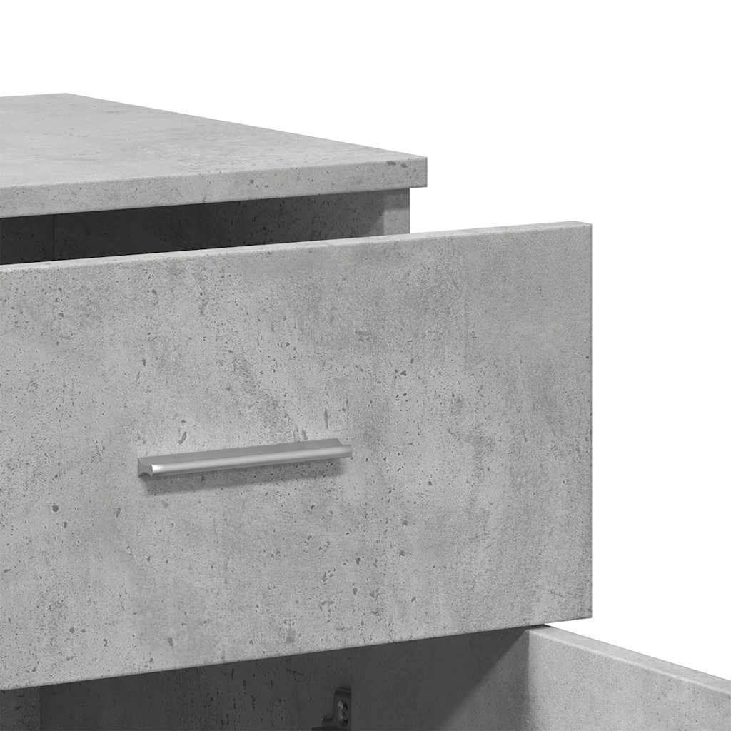 Buffets 2 pcs gris béton 79x38x80 cm bois d'ingénierie - XIOS