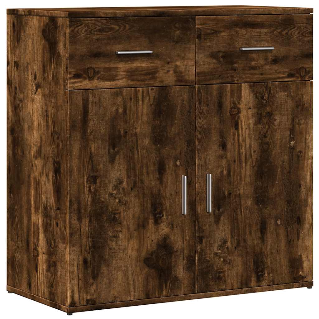 Buffets 2 pcs chêne fumé 79x38x80 cm bois d'ingénierie - XIOS