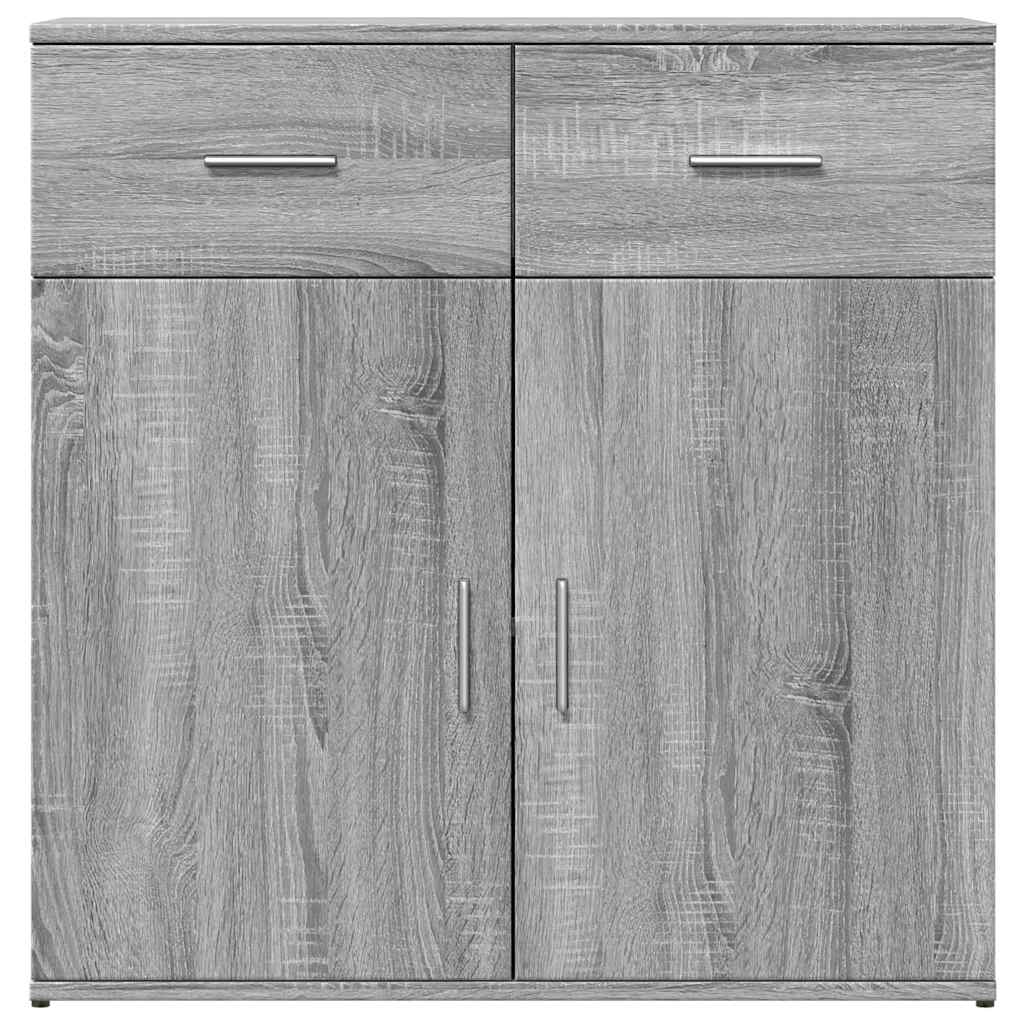 Buffets 2 pcs sonoma gris 79x38x80 cm bois d'ingénierie - XIOS