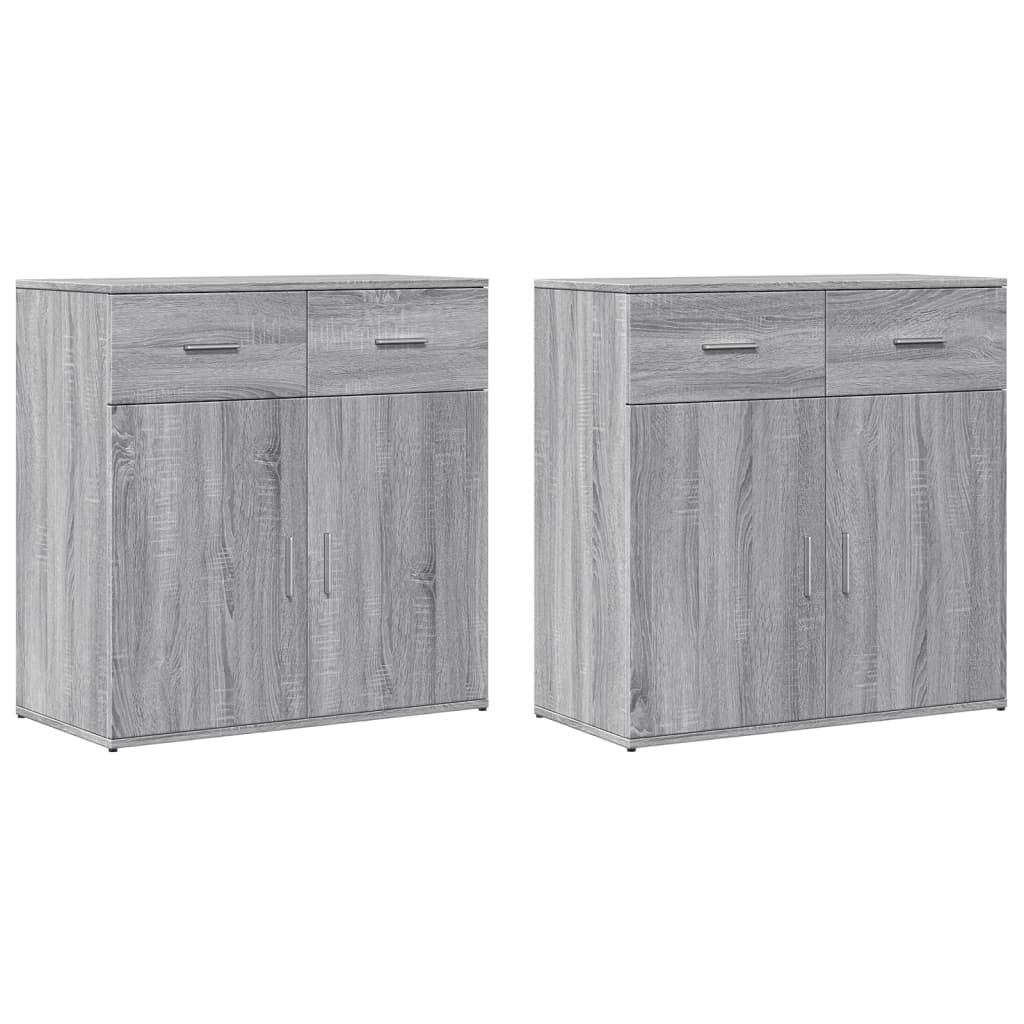 Buffets 2 pcs sonoma gris 79x38x80 cm bois d'ingénierie - XIOS