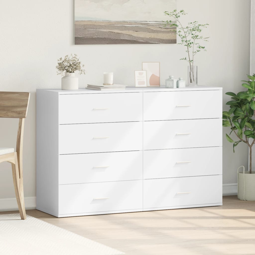 Buffets 2 pcs blanc 60x39x80 cm bois d’ingénierie - XIOS