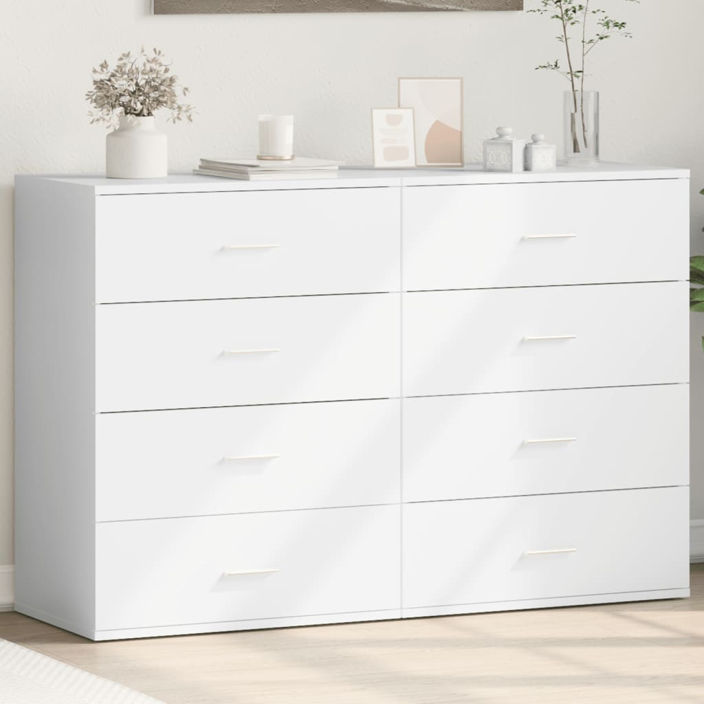 Buffets 2 pcs blanc 60x39x80 cm bois d’ingénierie - XIOS
