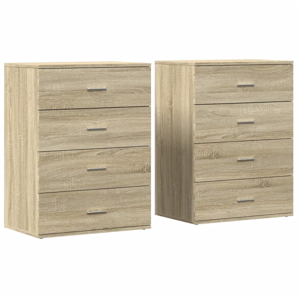 Buffets 2 pcs chêne sonoma 60x39x80 cm bois d'ingénierie - XIOS
