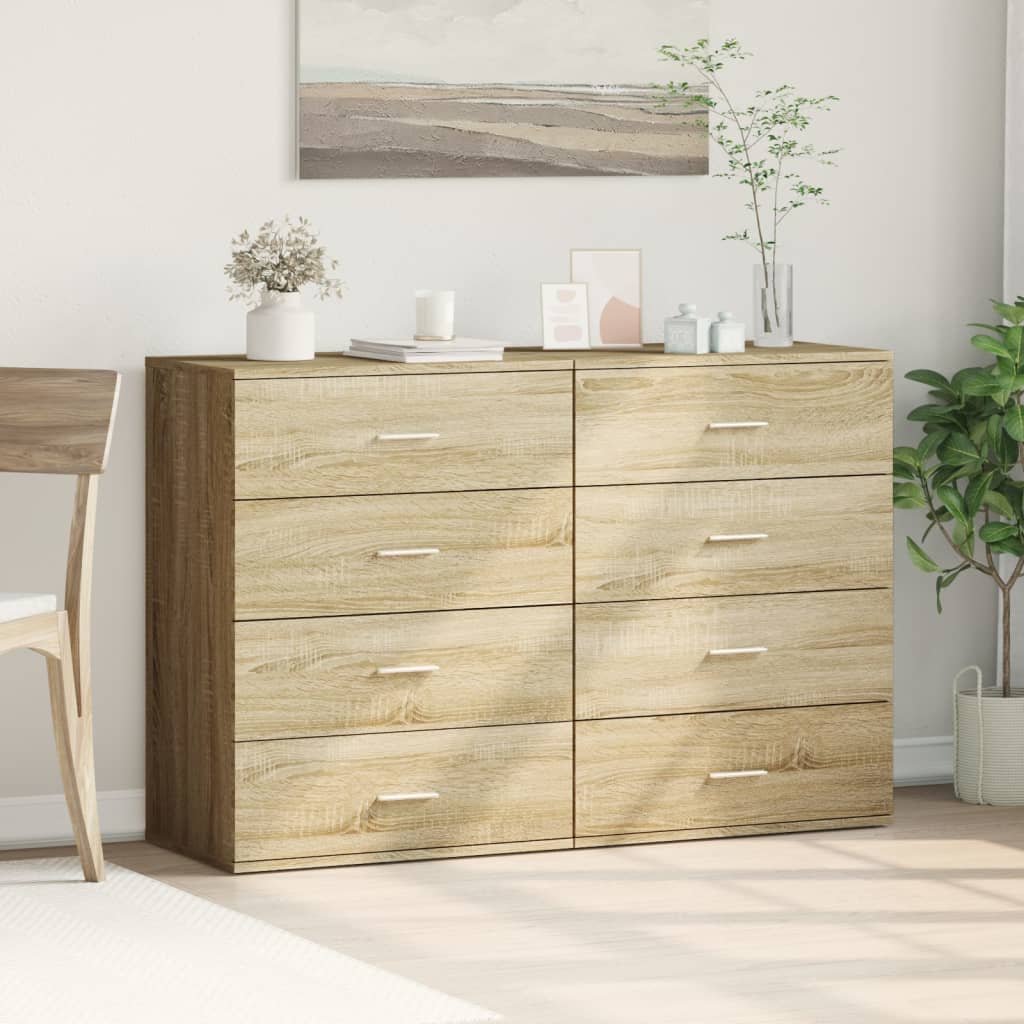 Buffets 2 pcs chêne sonoma 60x39x80 cm bois d'ingénierie - XIOS