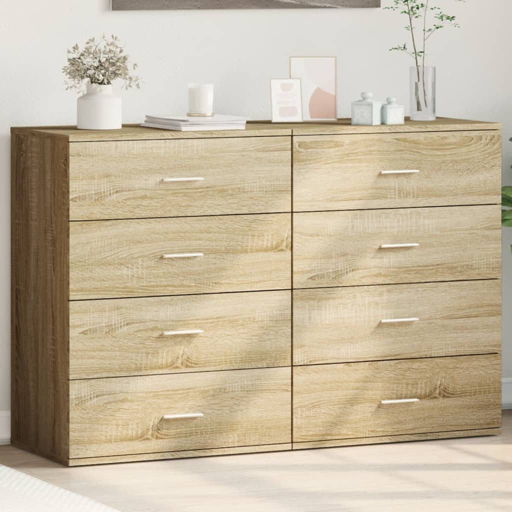 Buffets 2 pcs chêne sonoma 60x39x80 cm bois d'ingénierie - XIOS