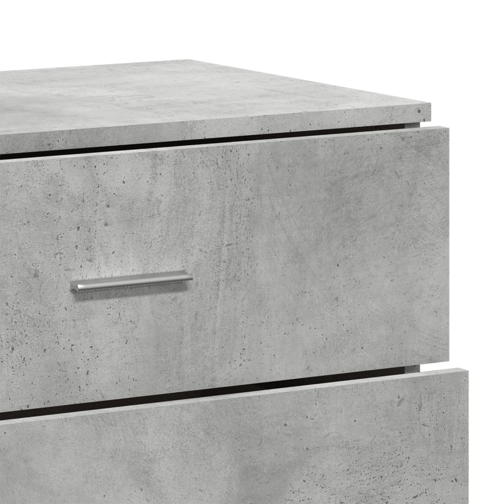 Buffets 2 pcs gris béton 60x39x80 cm bois d'ingénierie - XIOS