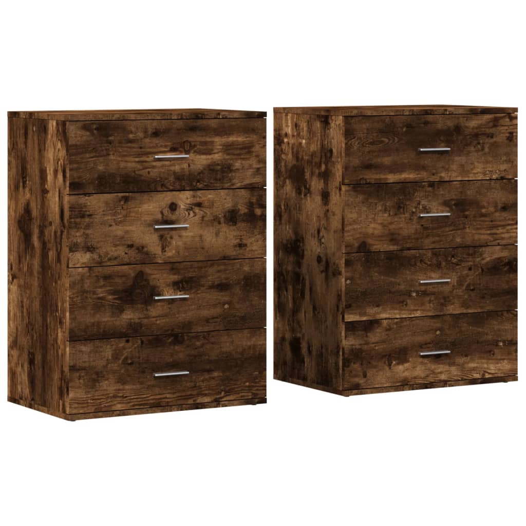 Buffets 2 pcs chêne fumé 60x39x80 cm bois d'ingénierie - XIOS