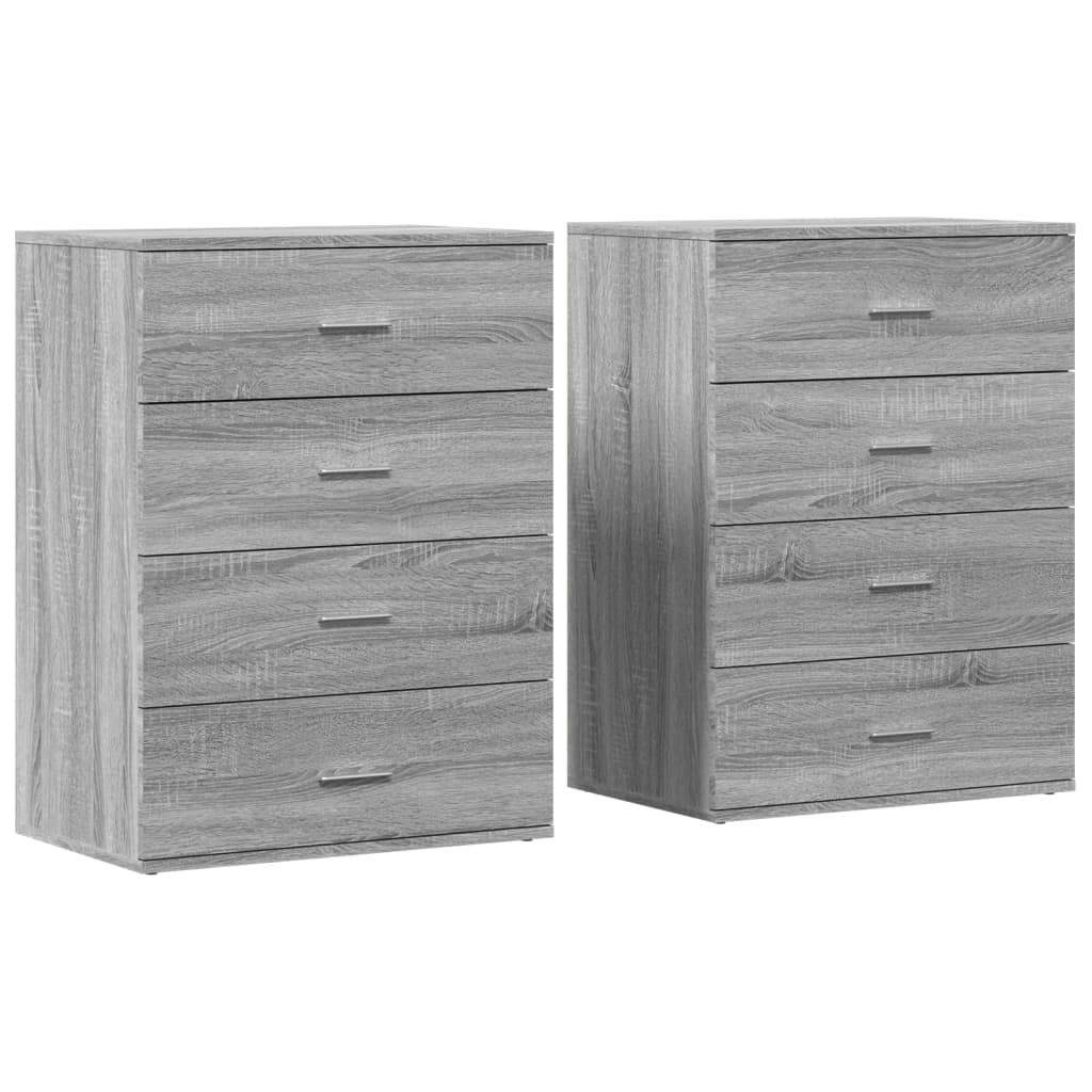 Buffets 2 pcs sonoma gris 60x39x80 cm bois d'ingénierie - XIOS