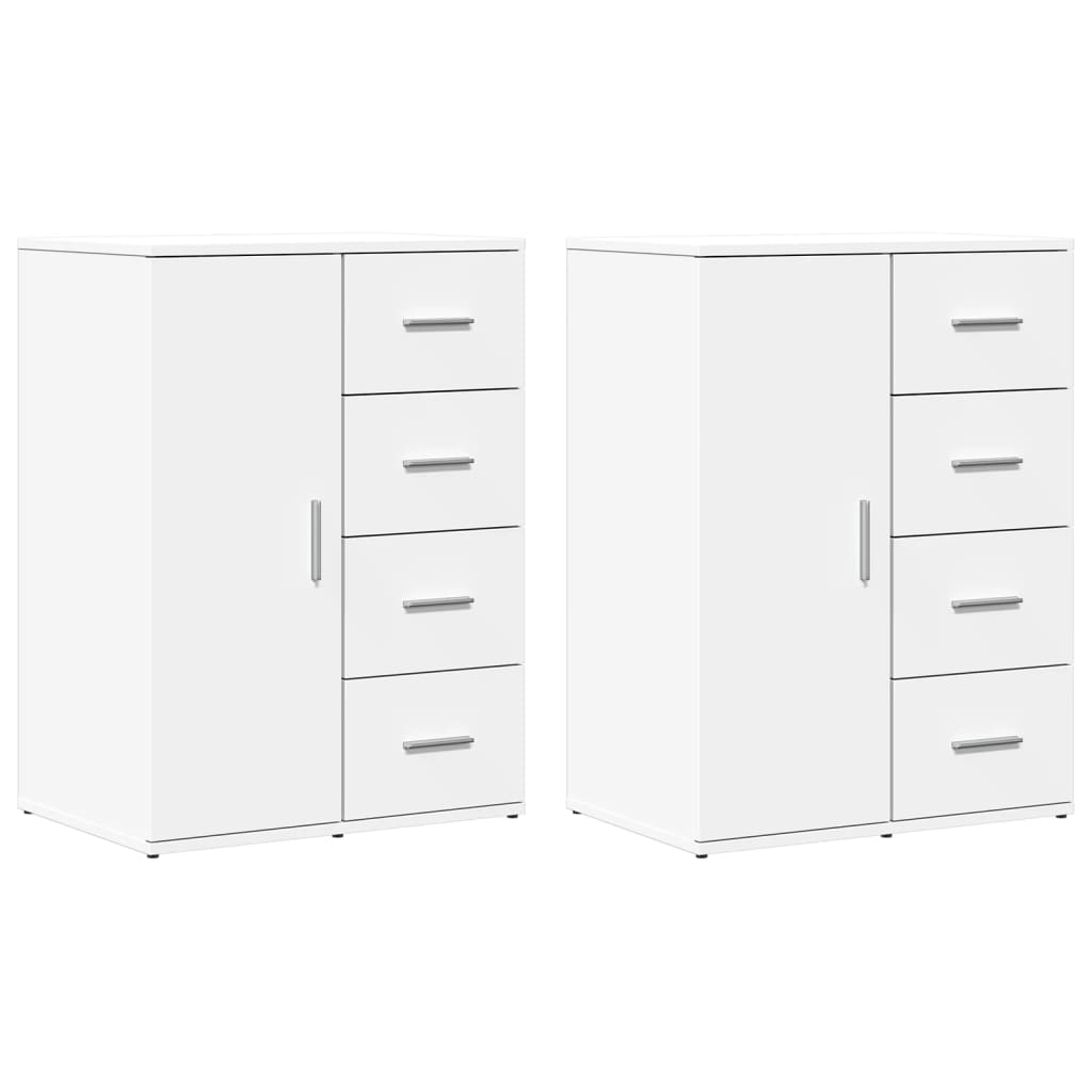 Buffets 2 pcs blanc 59x39x80 cm bois d'ingénierie - XIOS