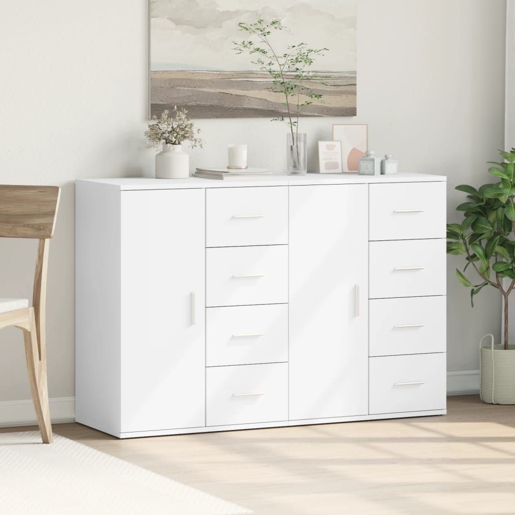 Buffets 2 pcs blanc 59x39x80 cm bois d'ingénierie - XIOS