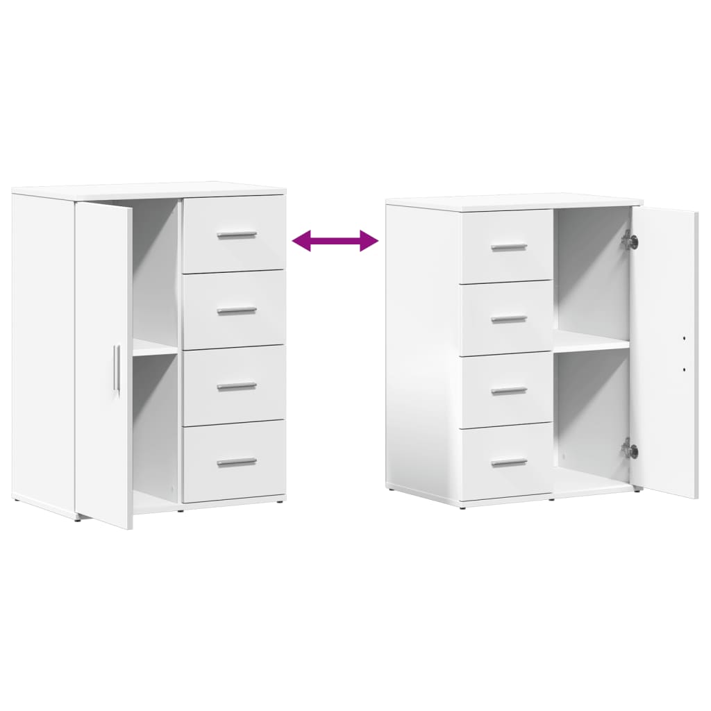 Buffets 2 pcs blanc 59x39x80 cm bois d'ingénierie - XIOS