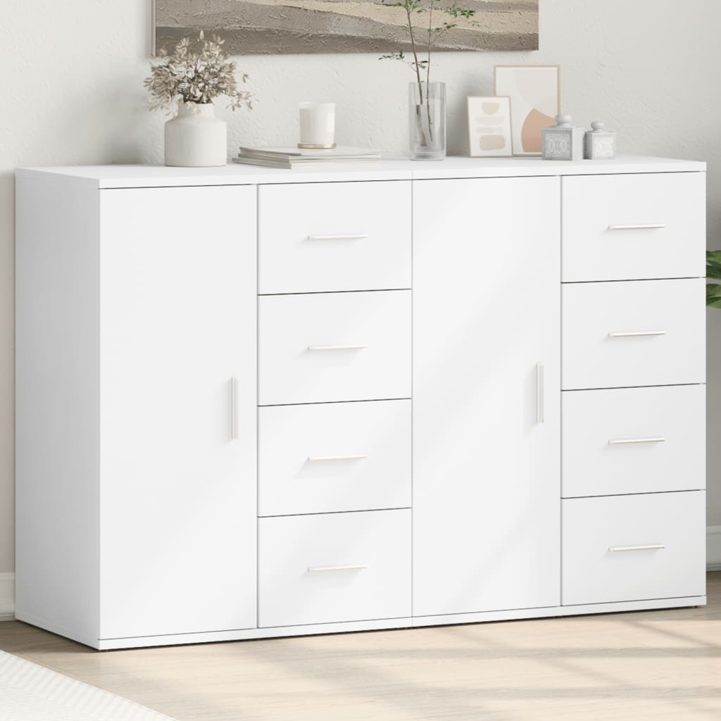 Buffets 2 pcs blanc 59x39x80 cm bois d'ingénierie - XIOS