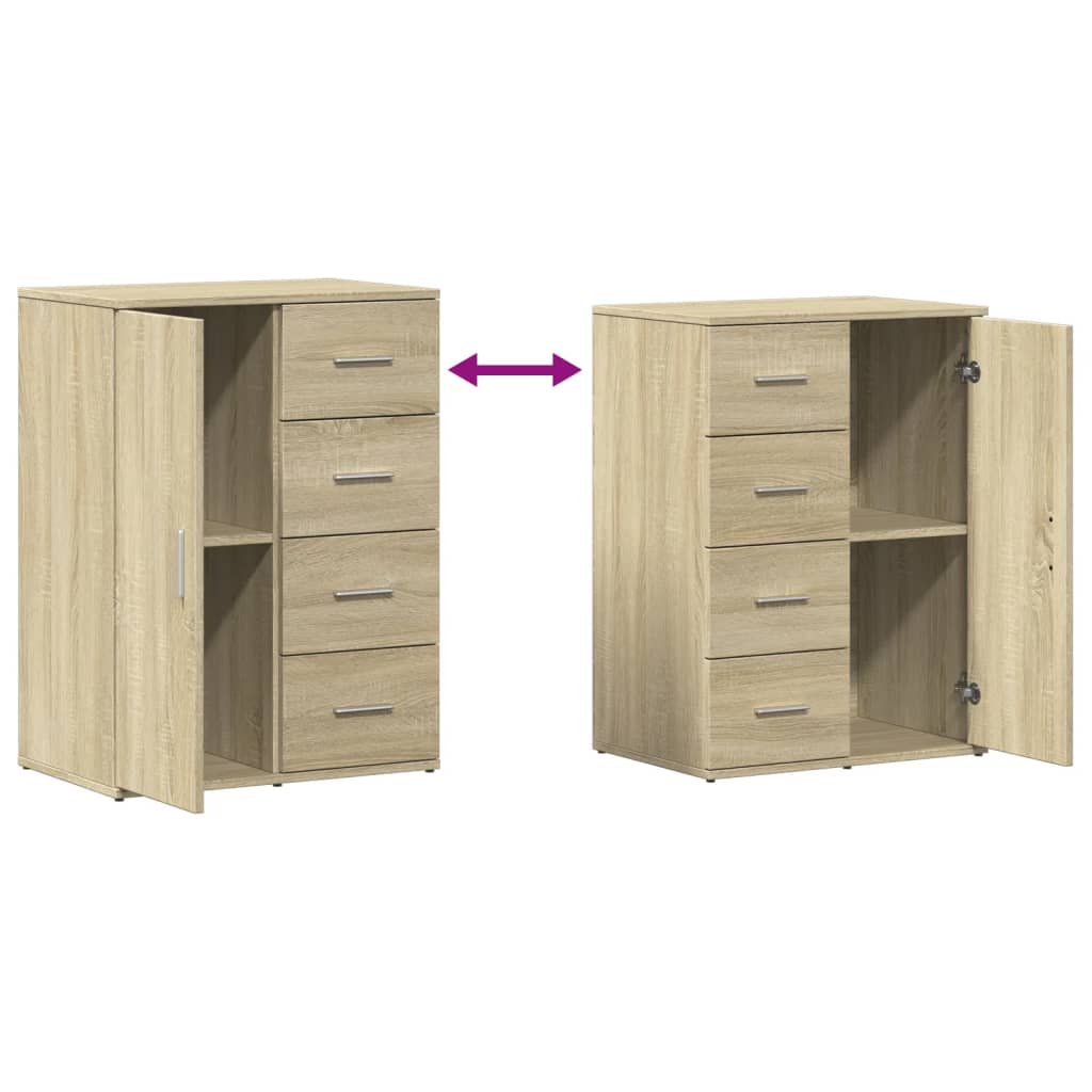 Buffets 2 pcs chêne sonoma 59x39x80 cm bois d'ingénierie - XIOS