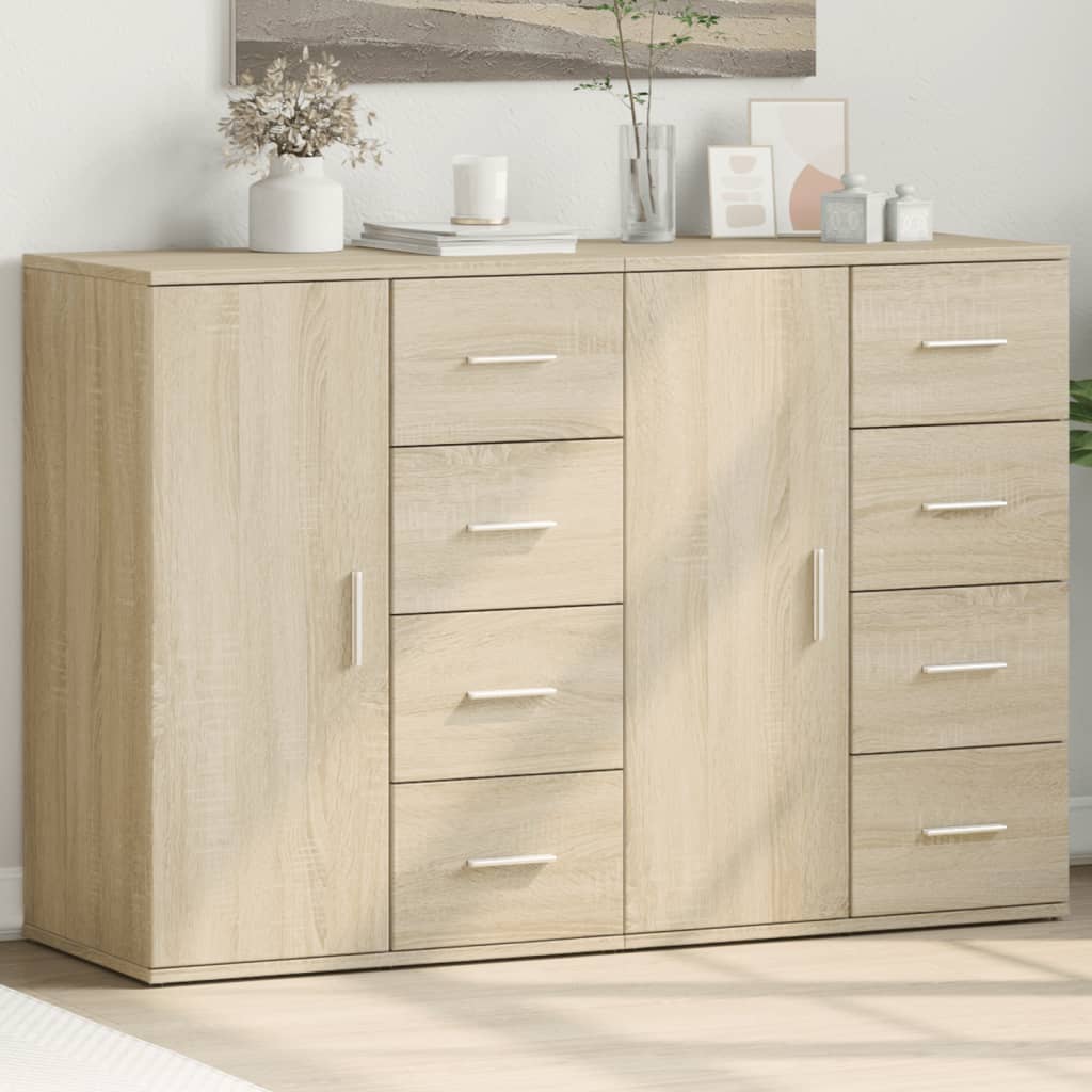 Buffets 2 pcs chêne sonoma 59x39x80 cm bois d'ingénierie - XIOS