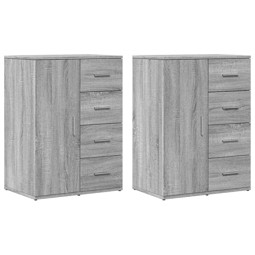 Buffets 2 pcs sonoma gris 59x39x80 cm bois d'ingénierie - XIOS