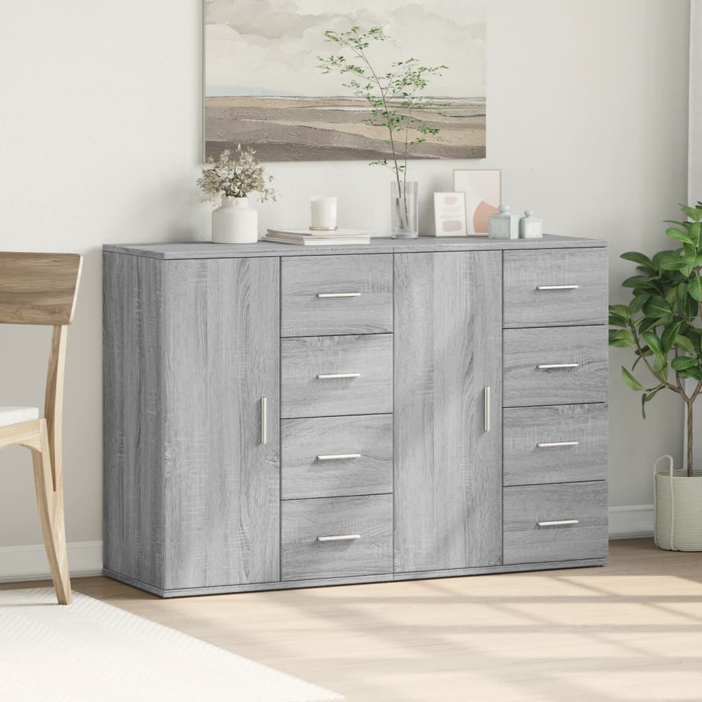 Buffets 2 pcs sonoma gris 59x39x80 cm bois d'ingénierie - XIOS