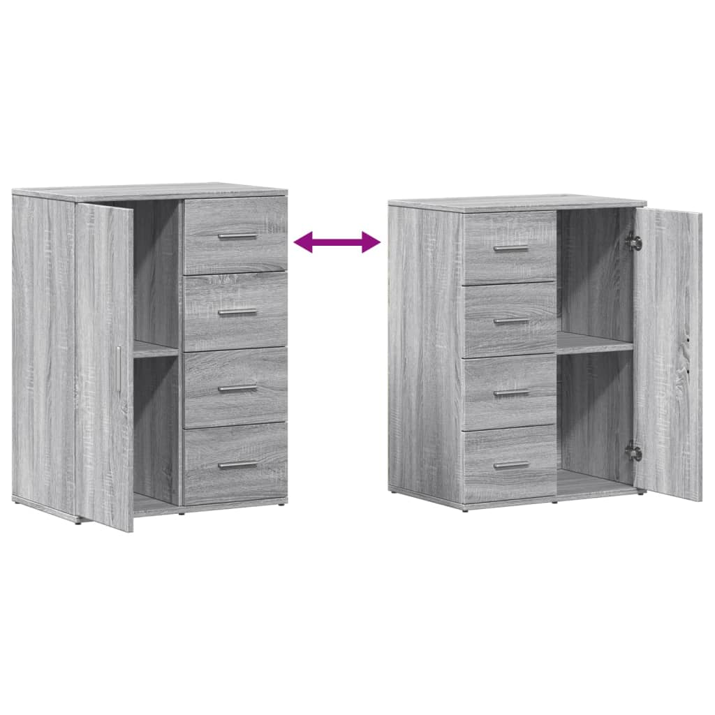 Buffets 2 pcs sonoma gris 59x39x80 cm bois d'ingénierie - XIOS