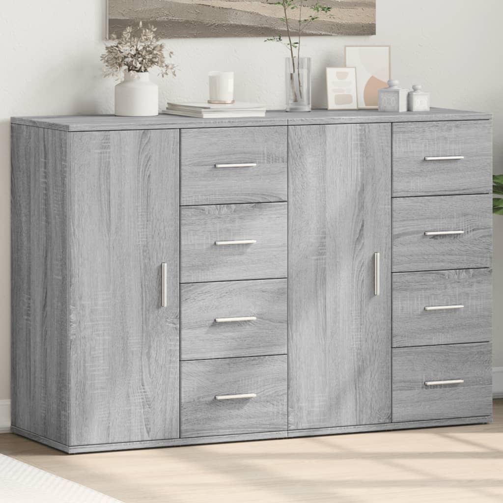 Buffets 2 pcs sonoma gris 59x39x80 cm bois d'ingénierie - XIOS