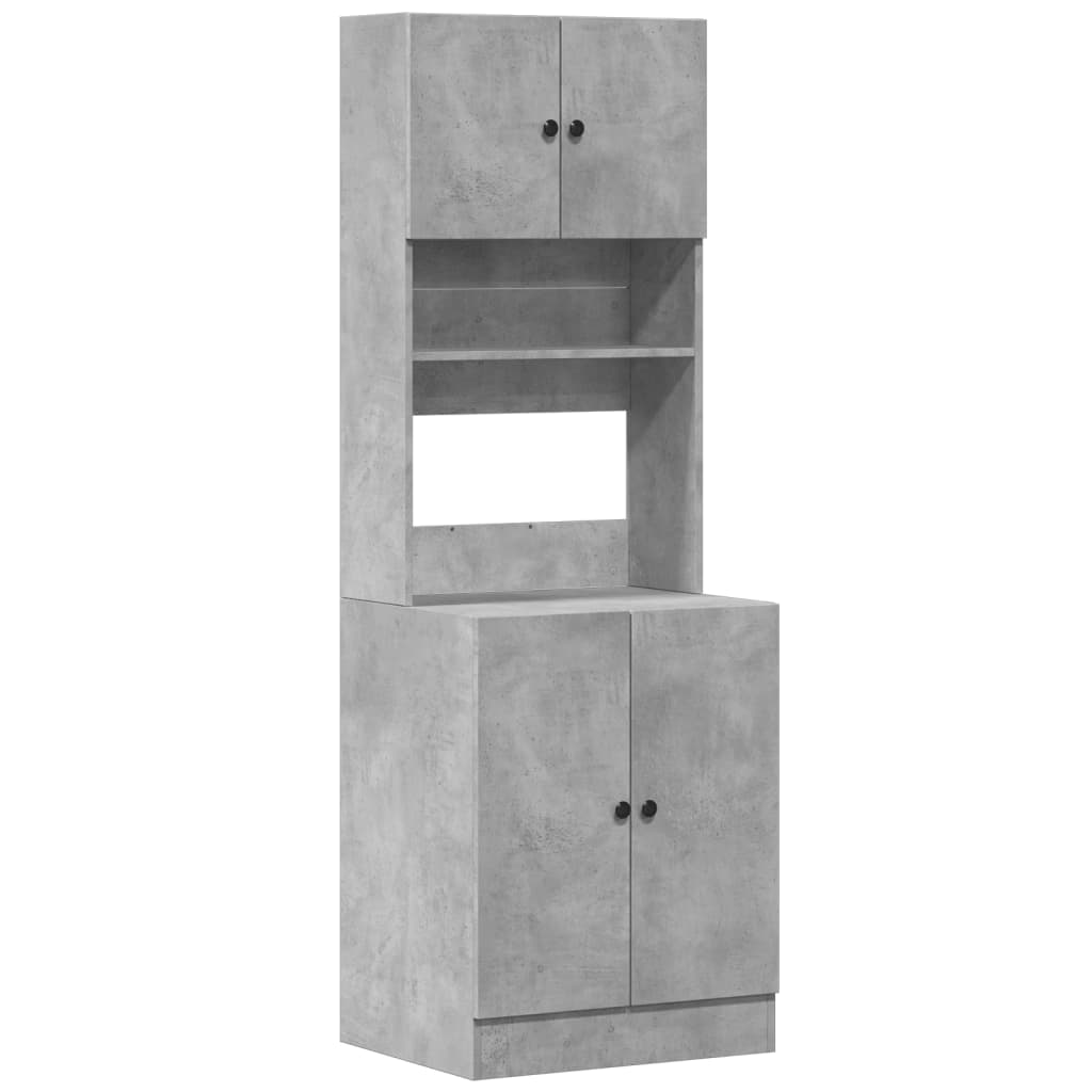 Armoire de cuisine gris béton 60x50x180 cm bois d'ingénierie - XIOS