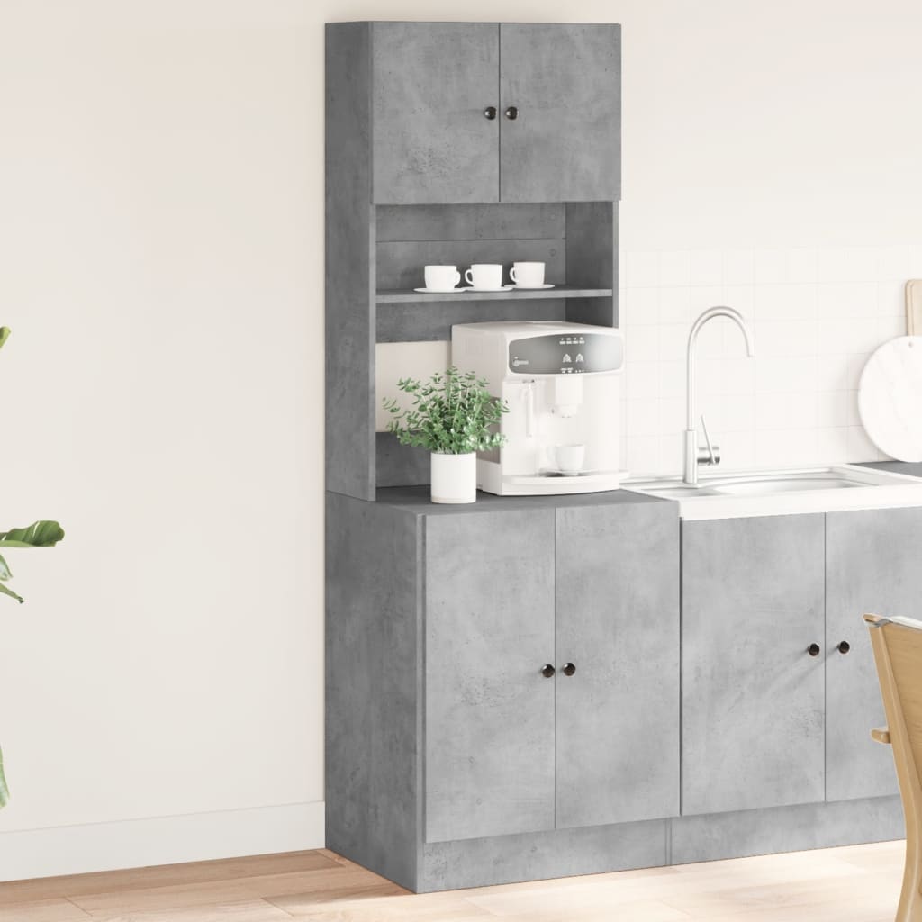 Armoire de cuisine gris béton 60x50x180 cm bois d'ingénierie - XIOS