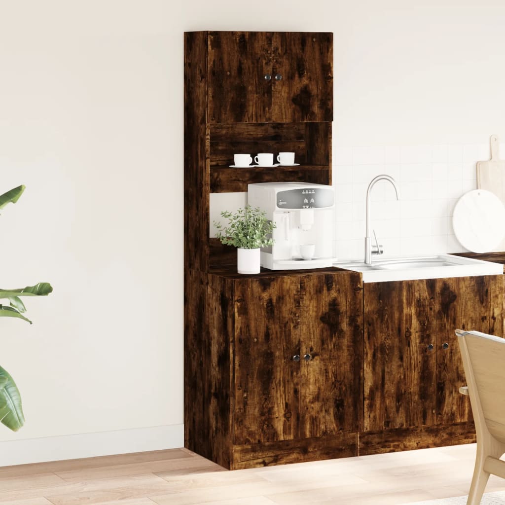 Armoire de cuisine chêne fumé 60x50x180 cm bois d'ingénierie - XIOS