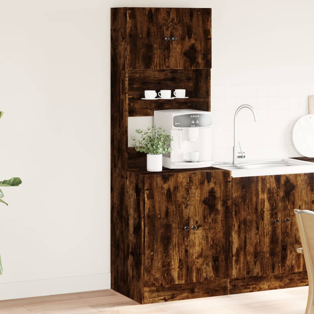 Armoire de cuisine chêne fumé 60x50x180 cm bois d'ingénierie - XIOS
