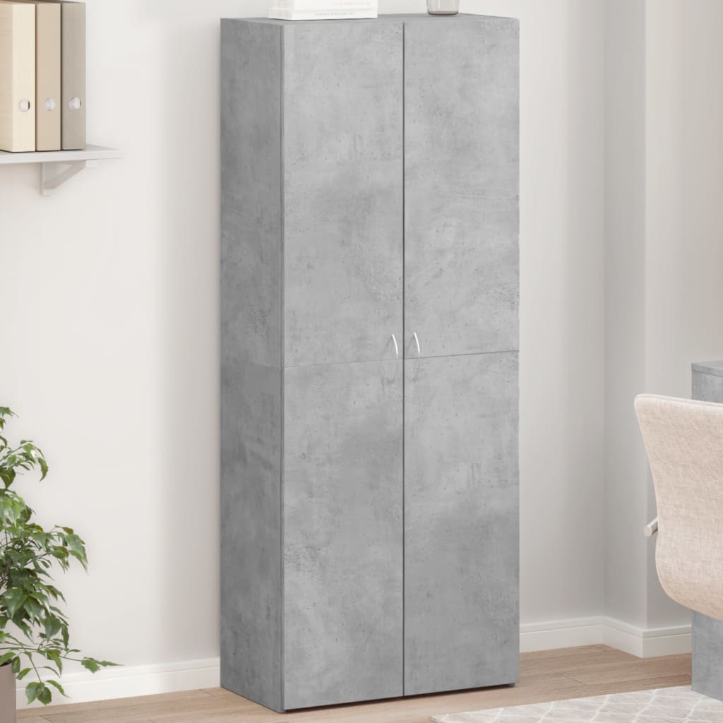 Armoire de classement gris béton 60x32x153 cm bois d'ingénierie - XIOS