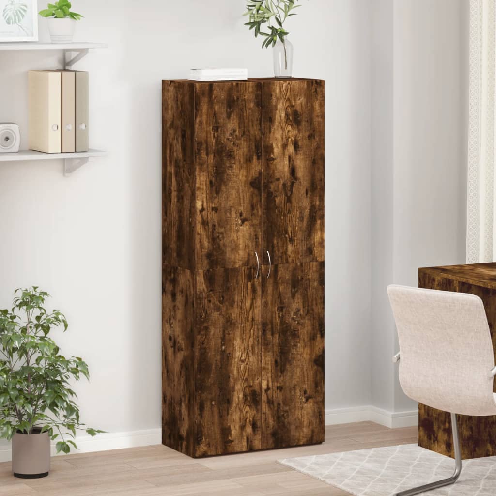 Armoire de classement chêne fumé 60x32x153 cm bois d'ingénierie - XIOS