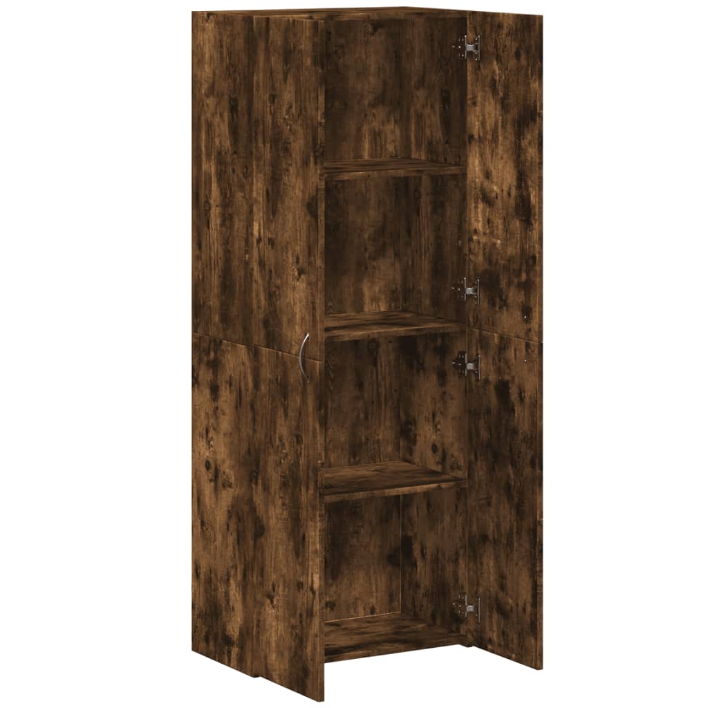 Armoire de classement chêne fumé 60x32x153 cm bois d'ingénierie - XIOS