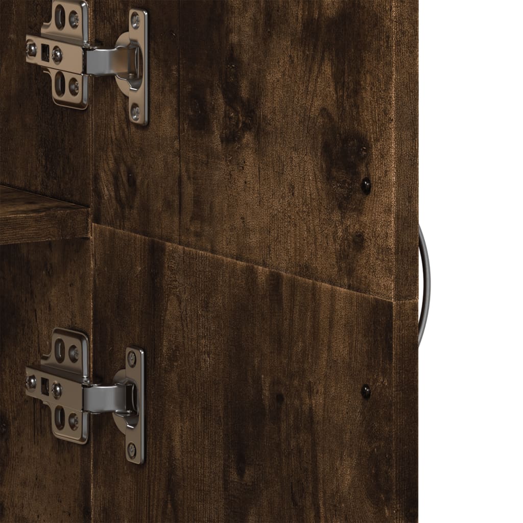 Armoire de classement chêne fumé 60x32x153 cm bois d'ingénierie - XIOS