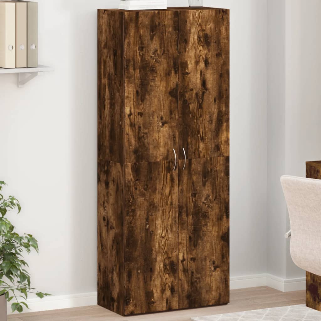 Armoire de classement chêne fumé 60x32x153 cm bois d'ingénierie - XIOS