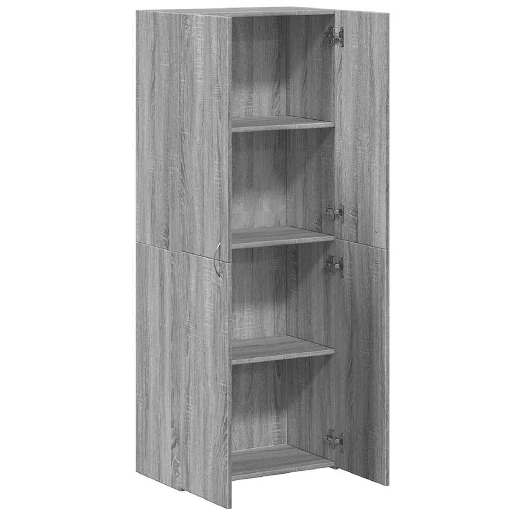 Armoire de classement sonoma gris 60x32x153cm bois d'ingénierie - XIOS