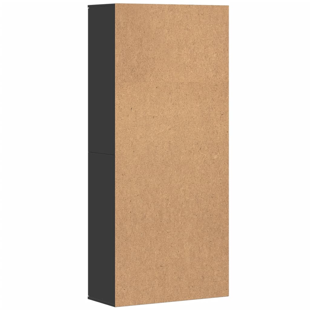 Buffet haut noir 80x35x180 cm bois d'ingénierie - XIOS