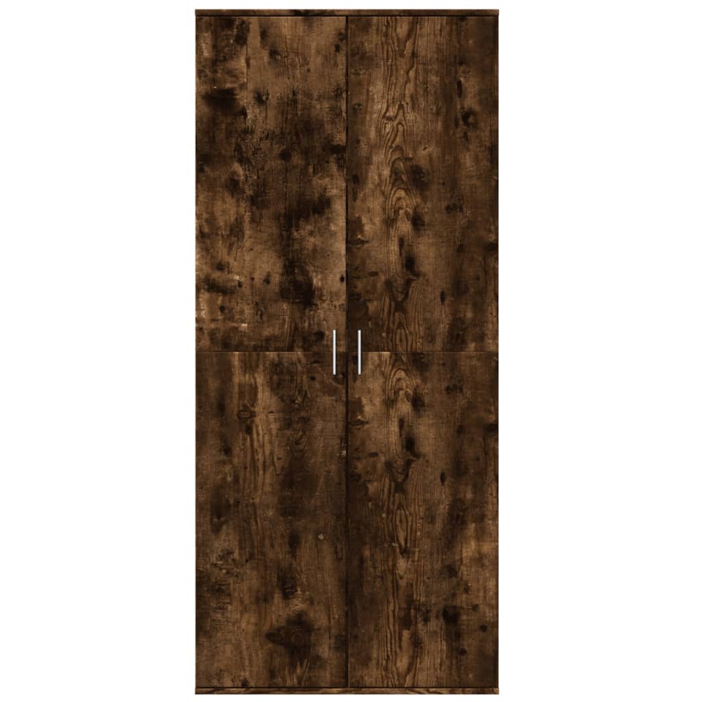 Buffet haut chêne fumé 80x35x180 cm bois d'ingénierie - XIOS