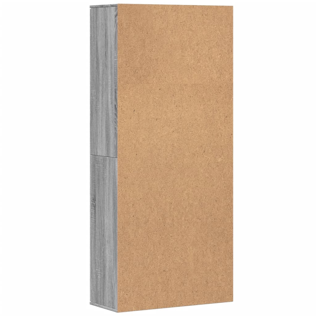 Buffet haut sonoma gris 80x35x180 cm bois d'ingénierie - XIOS