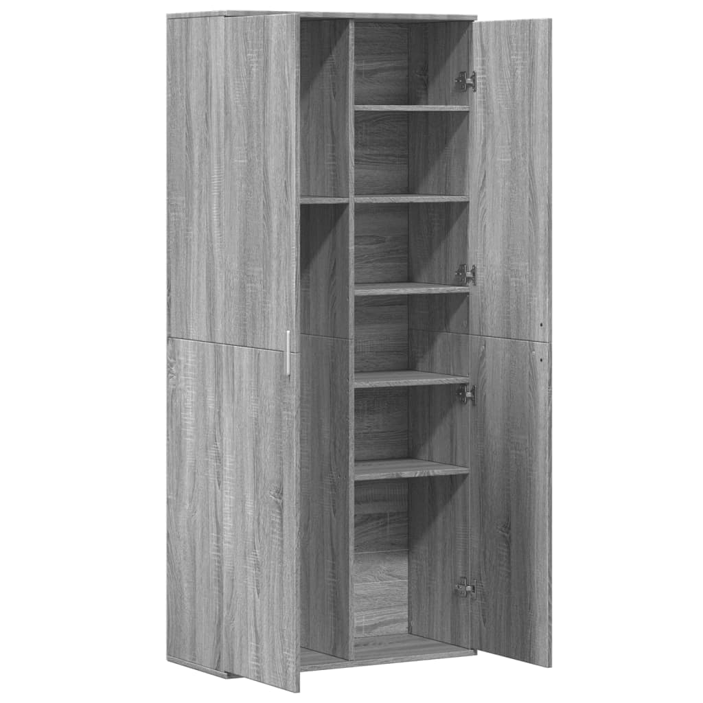 Buffet haut sonoma gris 80x35x180 cm bois d'ingénierie - XIOS