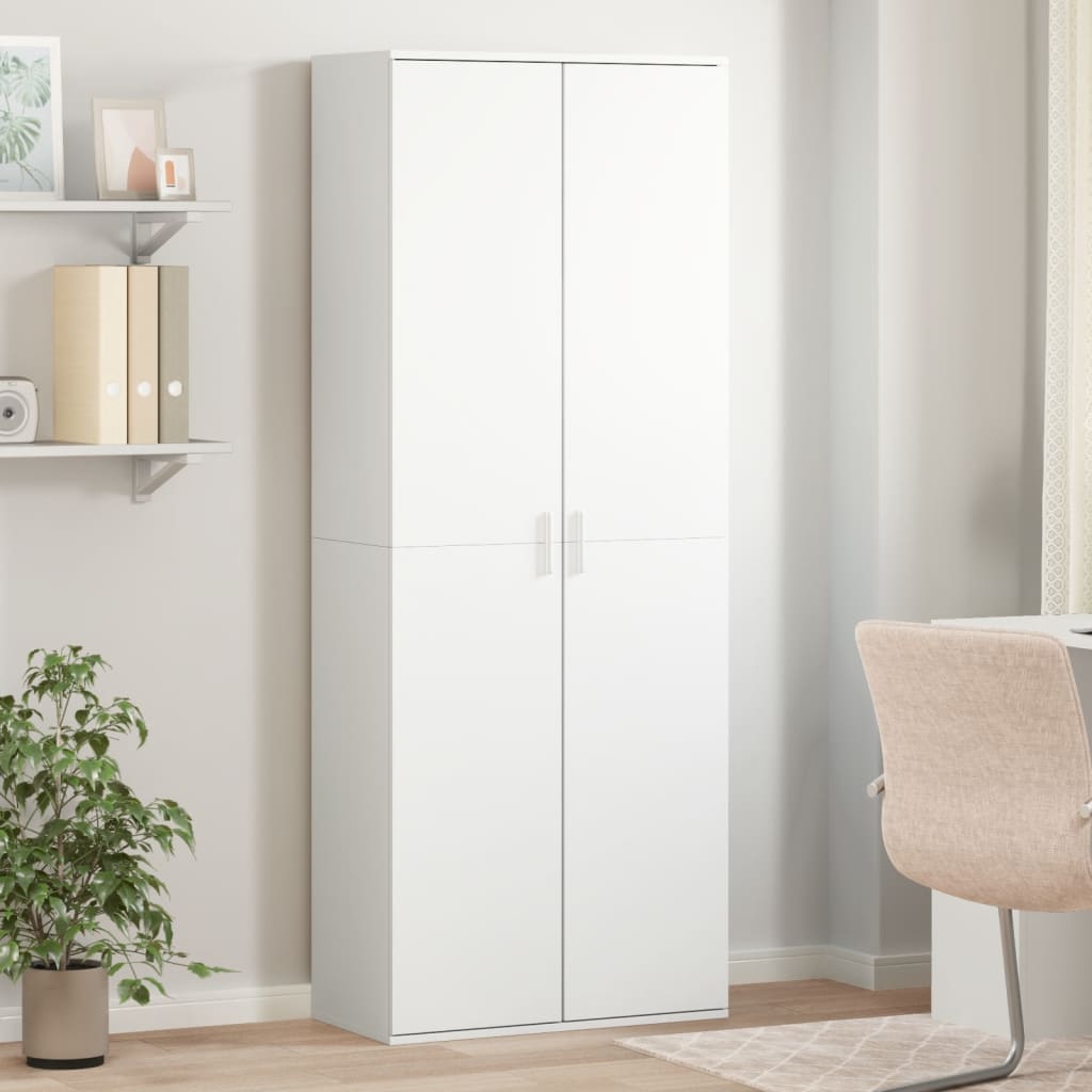 Buffet haut blanc 70x35x180 cm bois d'ingénierie - XIOS
