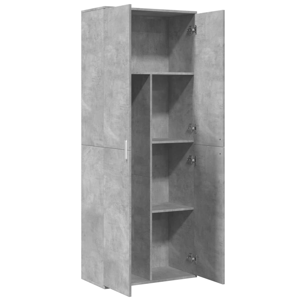 Buffet haut gris béton 70x35x180 cm bois d'ingénierie - XIOS