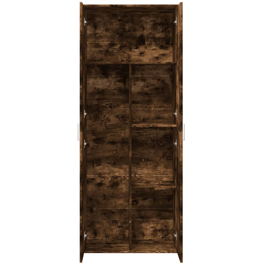 Buffet haut chêne fumé 70x35x180 cm bois d'ingénierie - XIOS