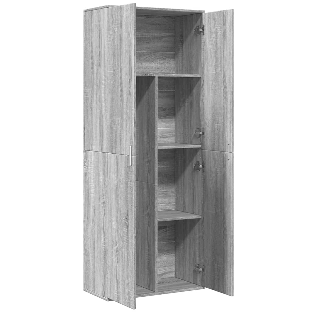 Buffet haut sonoma gris 70x35x180 cm bois d'ingénierie - XIOS