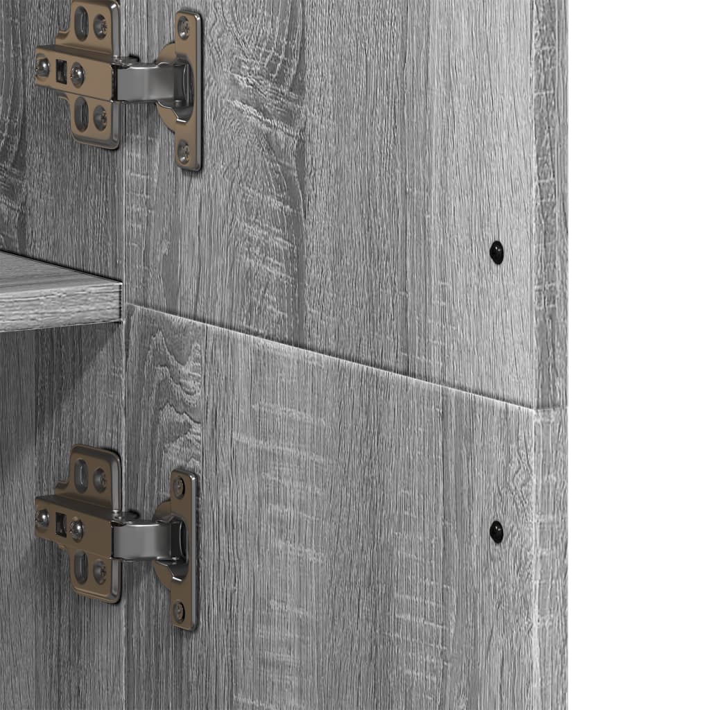 Buffet haut sonoma gris 70x35x180 cm bois d'ingénierie - XIOS