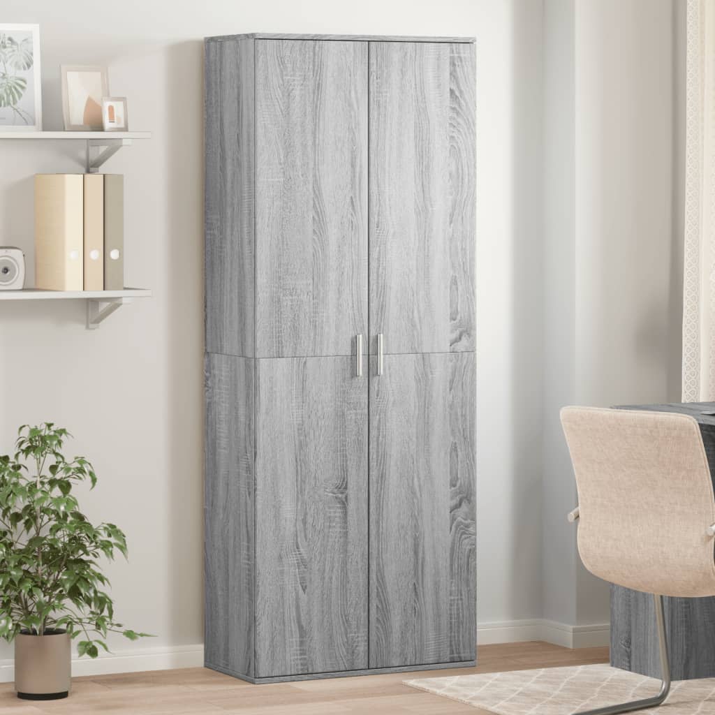 Buffet haut sonoma gris 70x35x180 cm bois d'ingénierie - XIOS