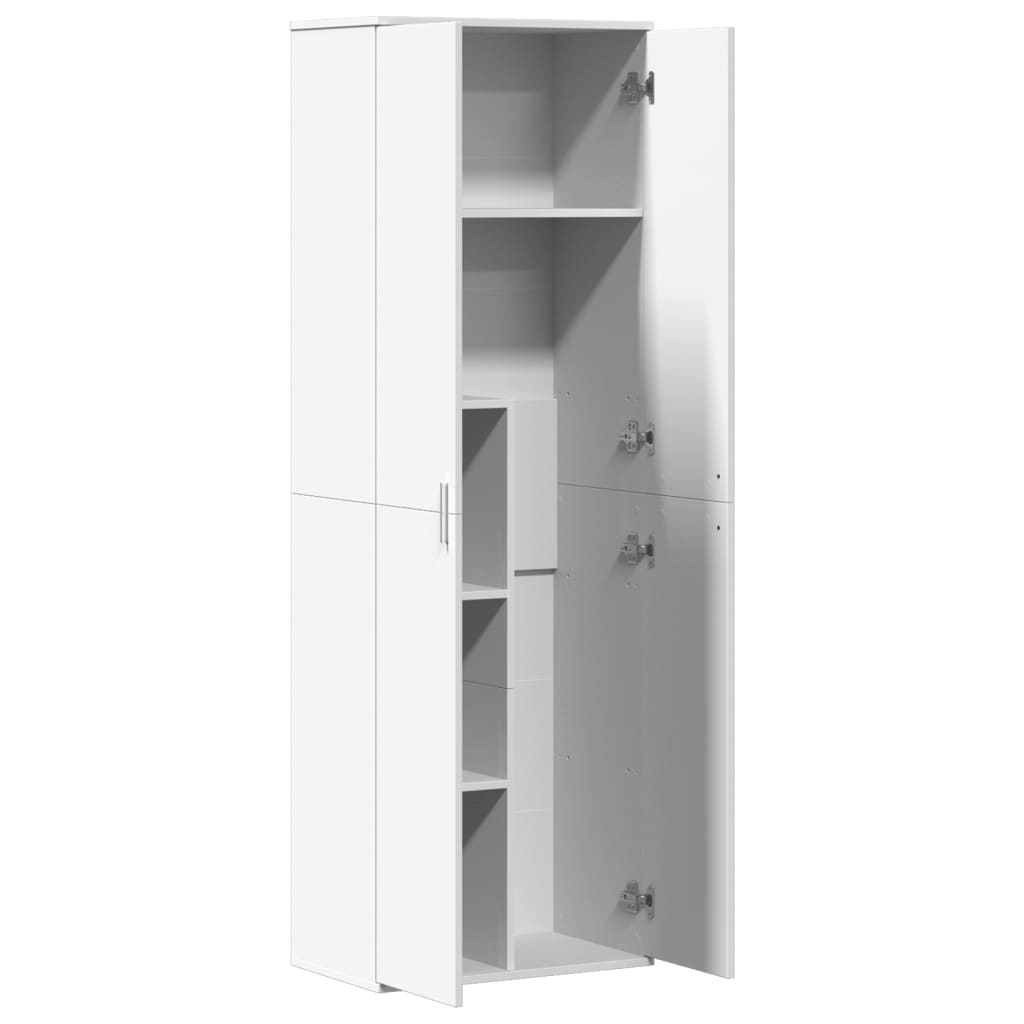 Buffet haut blanc 60x35x180 cm bois d’ingénierie - XIOS