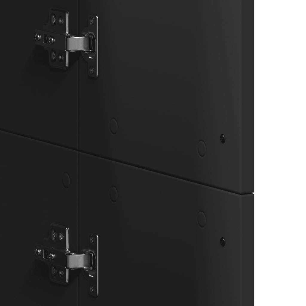 Buffet haut noir 60x35x180 cm bois d’ingénierie - XIOS