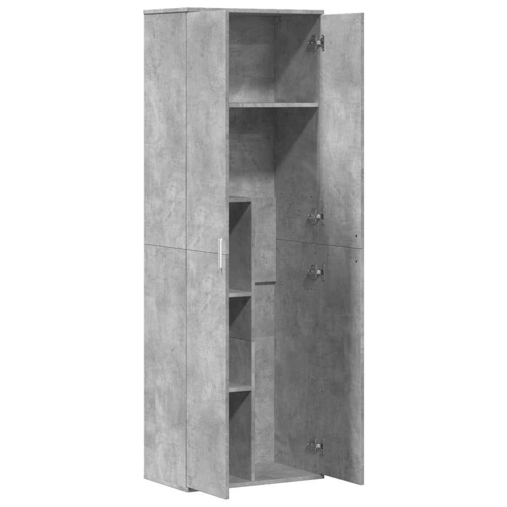Buffet haut gris béton 60x35x180 cm bois d'ingénierie - XIOS