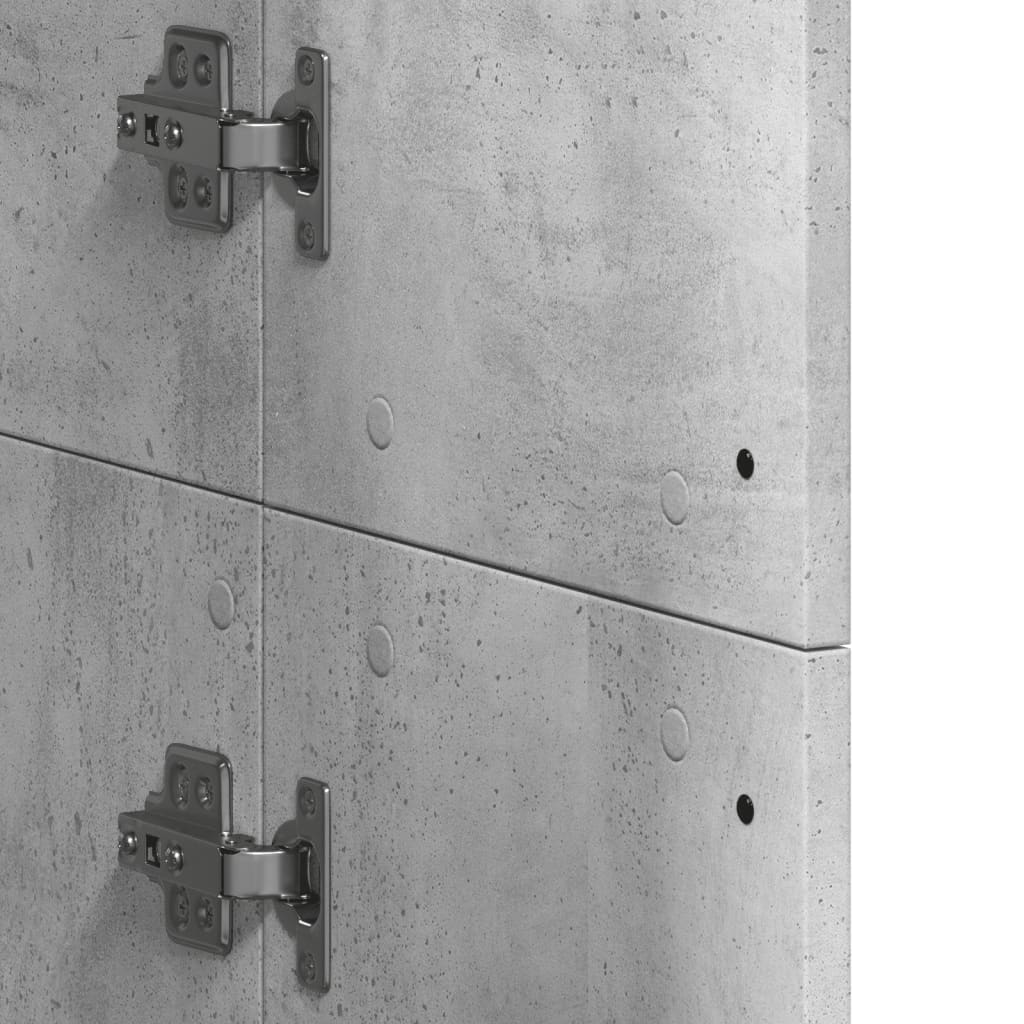 Buffet haut gris béton 60x35x180 cm bois d'ingénierie - XIOS