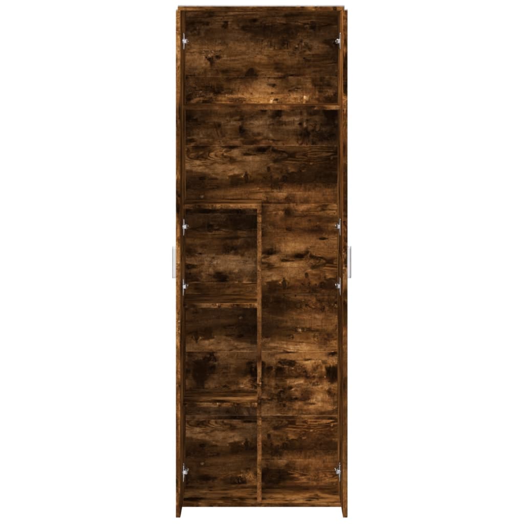 Buffet haut chêne fumé 60x35x180 cm bois d'ingénierie - XIOS