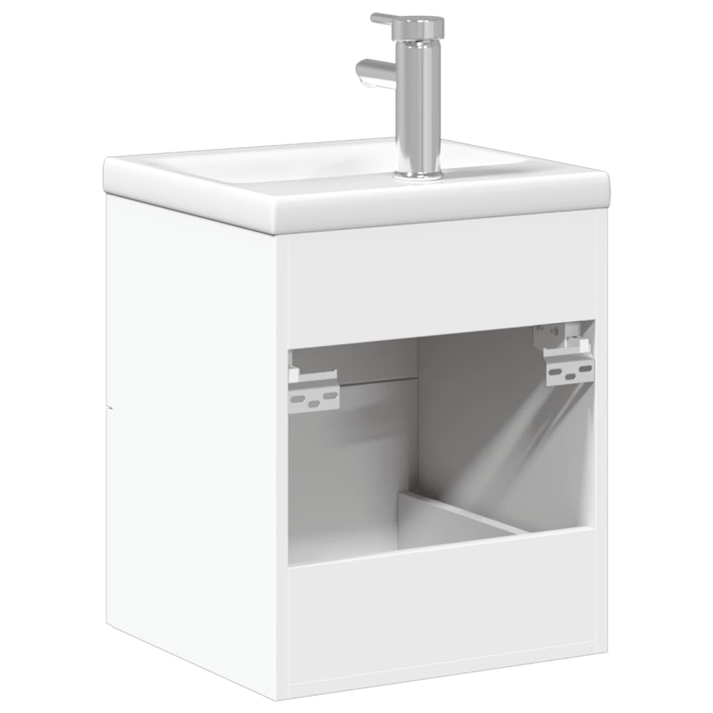 Armoire lavabo de salle de bain avec bassin intégré blanc - XIOS
